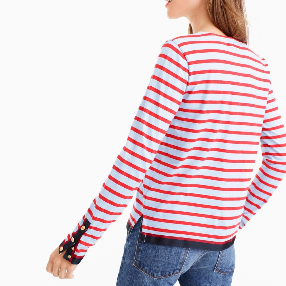 J. Crew Grosgrain ribbon striped T-shirt